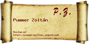 Pummer Zoltán névjegykártya